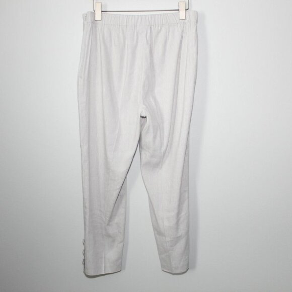 ✨2/$20 J.Jill Stretch Linen Button Hem Ankle Pants Beige Tan Size Medium H12610 - Picture 5 of 12